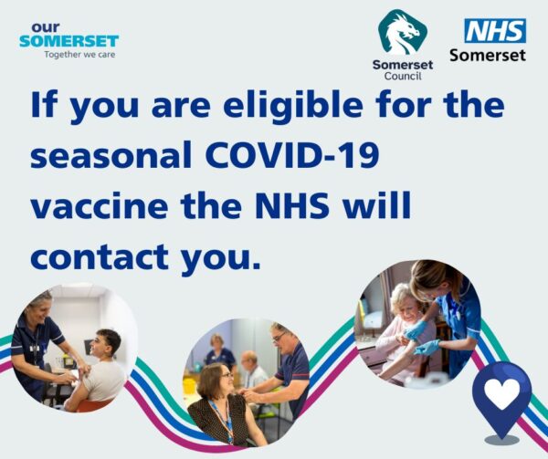 Graphic with text: If you're eligible for the seasonal COVID-19 vaccine we will contact you.